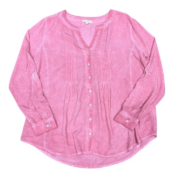 Women's JANE AND DELANCEY Pink Tie Dye Rayon Shirt-‎ Size Large - Picture 1 of 7